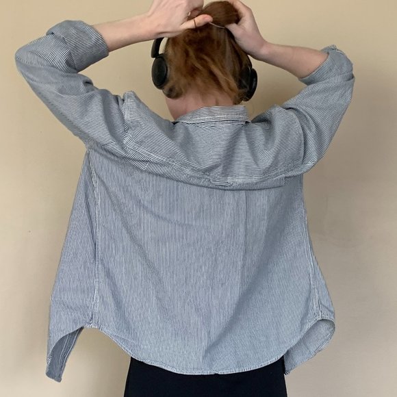 Navy Striped Button-up - Picture 1 of 11